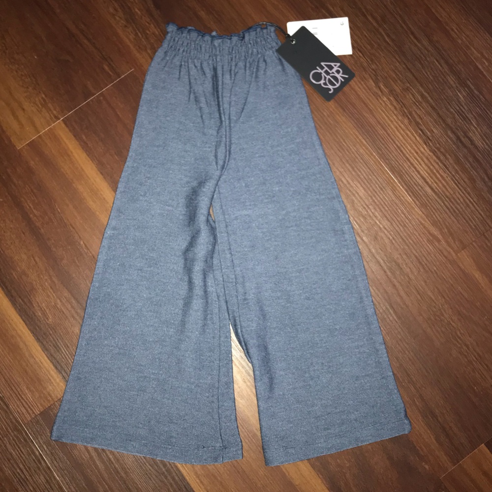 Chaser Cozy Knit Paper Bag Waist Wide Leg Pants Kids NWT